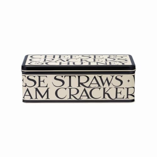Emma Bridgewater Toast & Marmalade Cracker Storage Tin Black and Cream Metal Container 24 x 8.2 x 10.2 cm