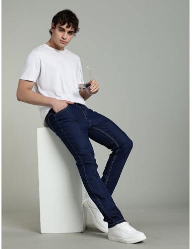 Image of INKD Men's Classic Regular Fit Jeans with 5 Pocket Styling | Mid- Rise | Soft & Stretchable | Men's Bottomwear (Available in Plus Sizes)