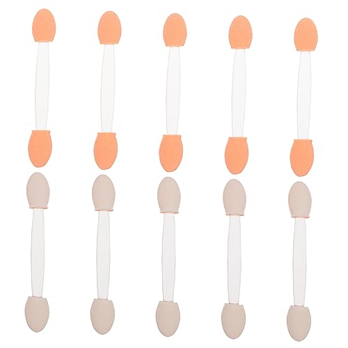 LALADEFIEE 100個入り 両面スポンジ アイシャドウ メイクアップ アプリケーター 使い捨てメイクブラシ 柔軟なプラスチックスティック ハロウィンパーティー用 肌に優しいチップ