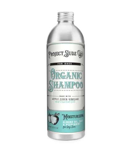 Project Sudz Moisturizing Organic Dog Shampoo – Almond Oil | All Natural Liquid Dog Shampoo for Dry Skin | Gentle, Nourishing, Eco-Friendly, Made in USA
