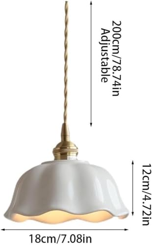 Lámpara de techo de cerámica blanca E27 con forma de flor para dormitorio 8