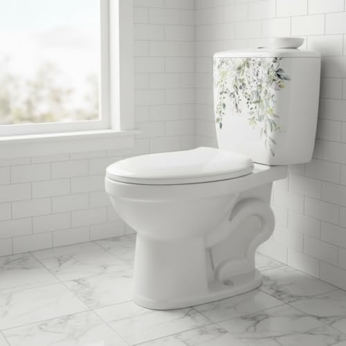 Grüne Pflanze Blätter Blumen WC-Sitz Aufkleber Badezimmer Blatt Blumen Toilettendeckel DIY abnehmbar wasserdicht WC Aufkleber für Regentonne