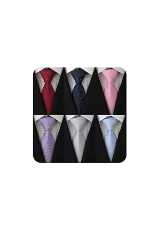 Image of Men's Necktie Classic Silk Tie Woven Jacquard Neck Ties 9 PCS