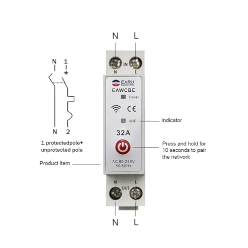 Disjoncteur intelligent 1P commande vocale 10A commutateur relais temporisé connecté - 3
