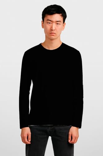 Roly Pack de Camisetas Hombre Extreme, Camiseta Manga Larga Hombre, 100% Algodón, Ideal para Todas Las Estaciones, Confort y Estilo en Cada Uso (FR/ES, Letras, L, Regular, Regular, 3, Negro)