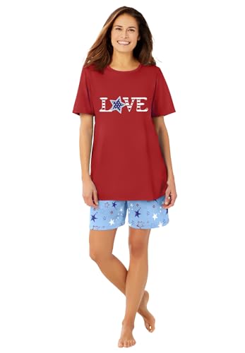 Dreams & Co. Plus Size Knit Pj Short Set