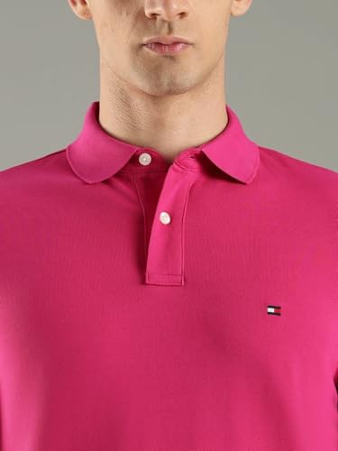 Image of Tommy Hilfiger Solid Regular fit Cotton Polo t-Shirt