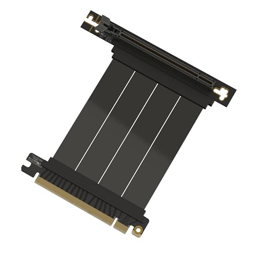 Image of LINKUP - AVA5 PCIE 5.0 Riser Cable (Open Box) | RTX5090 RX9070 GPU Ready | x16 128GB /s Speed | Compatible with PCIe 4.0 & WRX80 /WRX90E | Right Angle, Black 10cm (Total Length 14cm)