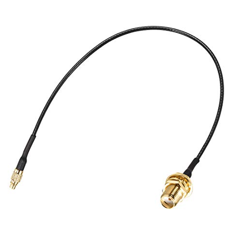 uxcell MMCX Male to SMA Female Bulkhead,Pigtail Antenna Coaxial RF1.37 Low Loss Cable,RF Coaxial Connector,8inch