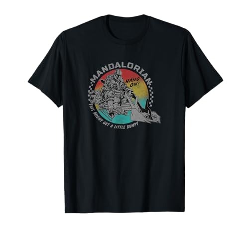 T-shirt Mandalorian Star Wars en coton doux anti-déformation avec motif Landspeeder durable