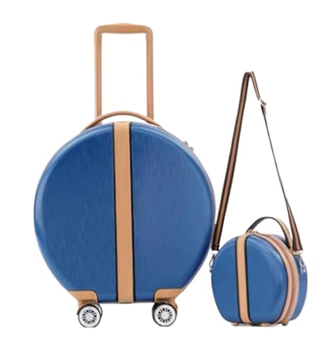 Luggage Suitcase Set 2-Piece Round Carry-on Suitcase with Password Lock - 18 In Trolley Suitcase for Travel - Durable & Stylish Suitcases