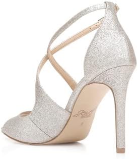 Jewel Badgley Mischka Jonna Glitter Peep Toe Pumps Silver | Image 3