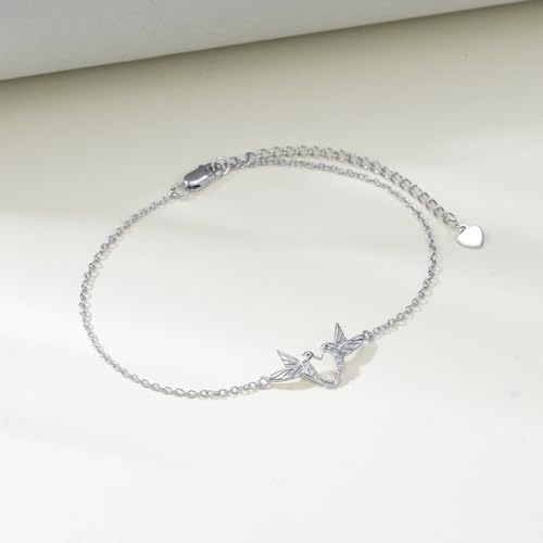 Diamond Hummingbird Bracelet for Women 925 Sterling Silver Hummingbird Bracelets with Lab Grown Diamond Jewelry Gifts for Mom Wife Daughter Girlfriend Sister Friend4