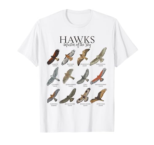 Fascinating Birds of Prey - Types of Hawks T-Shirt