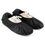 SNOMEL 2 Pairs of Black Bowling Shoe Covers with Size L, Non-Slip Shoes Protector Cover, Easy-on Reusable Walking Boot Protector Accessories Sports Activities Supplies for Indoor Men Women Adult