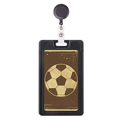 Porte-badge rétractable football noir idéal pour le bureau et le stade