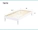 Mellow Naturalista Grand 12 Inch Solid Wood Platform Bed with Wooden Slats, Easy Assembly, Twin, White