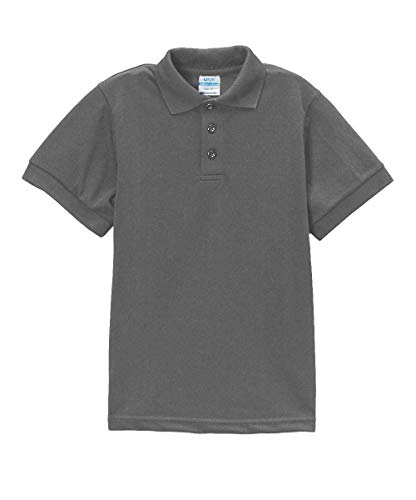 Image of unik Boy's Premium Quality Pique Polo Uniform Shirt Short Sleeve White Sky Blue Navy Hunter Green Burgundy Black Red