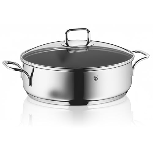 WMF Schmorpfanne 28 cm hoher Rand, Bräter Induktion, Schmortopf mit Deckel 5,0l, Pfanne Induktion, Cromargan Edelstahl beschichtet, backofengeeignet, antihaftbeschichtet,...
