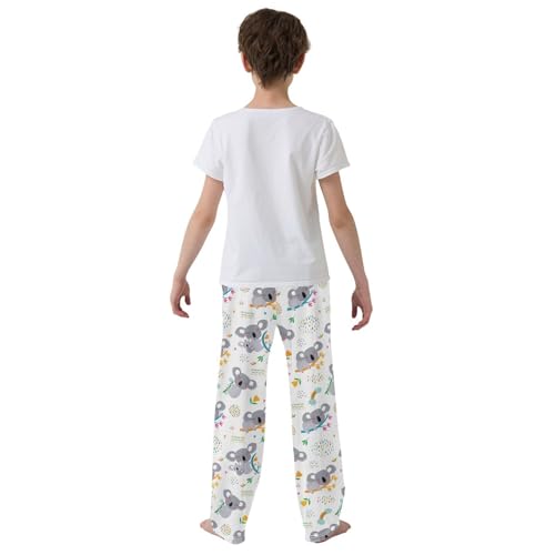 Sleeping Koala Boys Long Pants Soft Trousers Elastic Waist Kids Lounge Bottoms with Pockets S-XL3