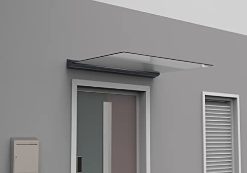 SCHARTEC Glas Vordach B1400 Hochwertige Haustür Überdachung Glasvordach Haustürvordach freitragend Aluminium