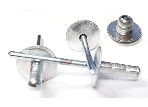 Racer's Speed Shop Mill 3/16" Rivet Large Head Multi Grip Aluminum Steel Mandrel Pop Rivets 100 Pack