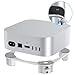 OMOTON Aluminum Stand for Mac mini M4 and M4 Pro, Cooling Desktop Holder Mount, Convenient Access to Power Button, Durable and Sturdy Design, Silver