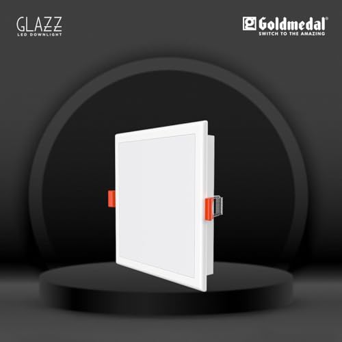 Image of Goldmedal Glazz 22W Square Ceiling Light | Recessed LED Downlight for False Ceiling |Cut Out :8.03 Inch |Downlight for Home,Hall,Room,Kitchen,Office,Shop|Neutral White (4000K), Pack of 4