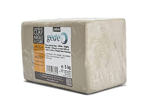 Pebeo 766303 White Oven Bake Clay, Fire in Ceramic Kiln at 1050 ° C, 5 kg, 18 x 13.6 x 11.4 cm