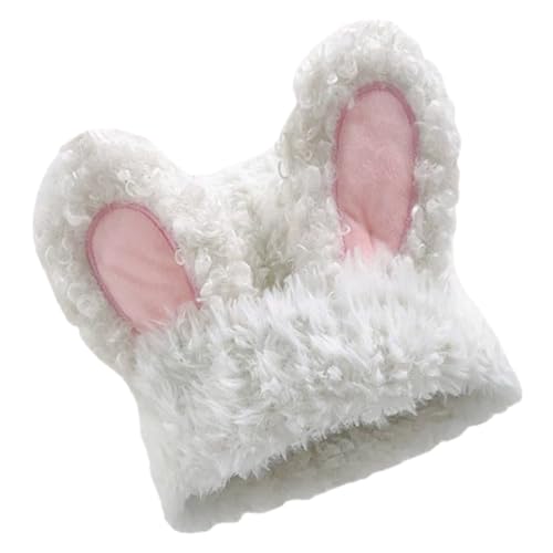 Gorro de punto de punto con orejas de conejo de esquí de ganchillo para invierno y exterior, para esquí, senderismo, camping, escalada deportes al aire libre, mujeres a caballo, carreras de picnic