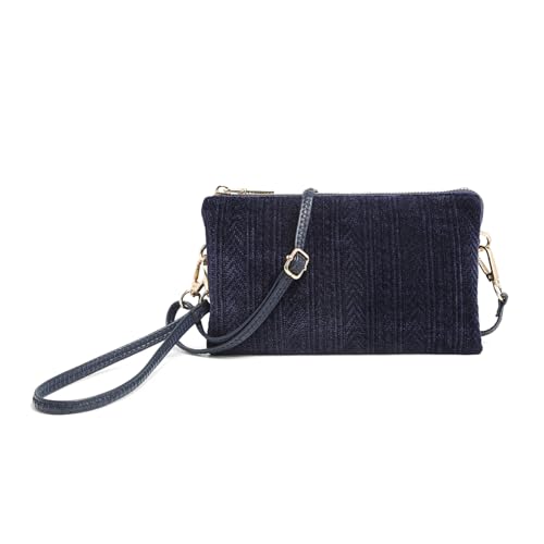 Riley Chevron Knit Small Crossbody Bags for Women Vegan Leather