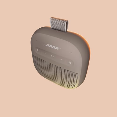 Image of Bose SoundLink Micro Portable Bluetooth Speaker (2nd Gen), Wireless Outdoor Speaker, Up to 12 Hours Battery Life, Waterproof and Dustproof, Sandstone