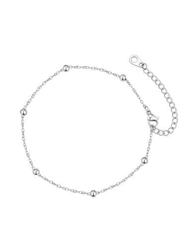 Image of FaithHeart Waterproof Ankle Bracelets for Women, 1 /2 /3Pcs Non Tarnish Stainless Steel Layered Anklet Set Paperclip Figaro Cuban Link Chain Dainty Summer Beach Jewelry Gift Adjustable Size