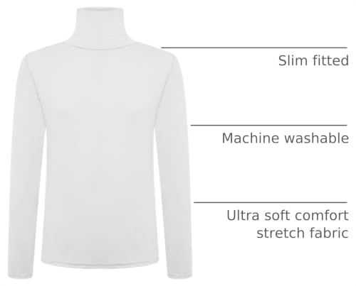 Image of Loxdonz Girls Long Sleeve Turtleneck Tee Shirt Kids Casual High Neck Tops T-Shirts | Youth Size 3-14