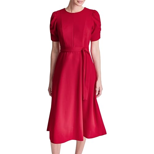 Image of DKNY Women's Jewel Neck Scuba Crepe Dress