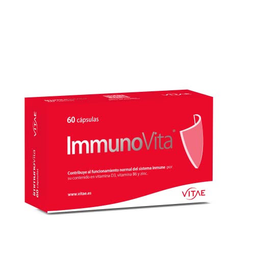 Vitae – ImmunoVita 60 Cápsulas | Betaglucanos de Levadura, Vitamina D3, Vitamina B6 y Zinc | Refuerzo del Sistema Inmunitario | Apoyo a las Defensas | Apto para Mayores de 12 Años