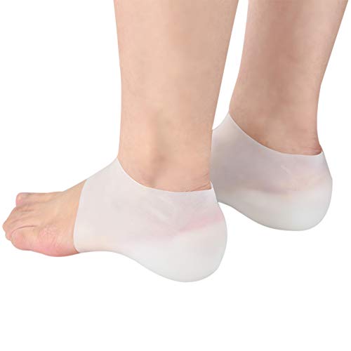Gizayen 1 Par invisível Height Increased Insoles silicone Heel Socks Insole Increased Confortável Silicone Half Pad Heel Sets Invisível Heel Protetor for Women Men