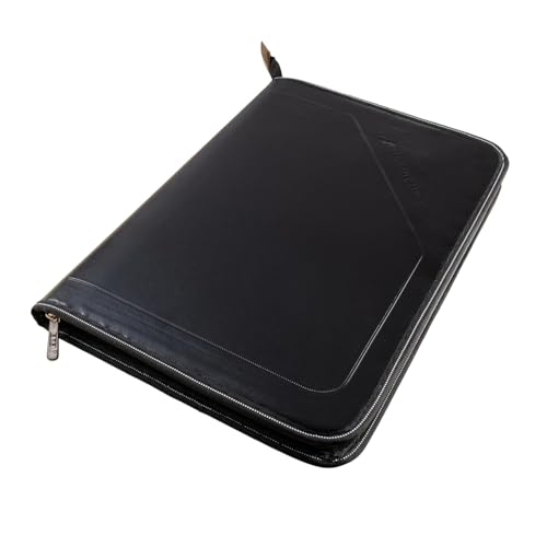 Image of SPS PU Leather 36-Pocket A4 File Organizer - Professional Document Holder for Certificates, Legal Documents, Home, Office, School Use (Black)