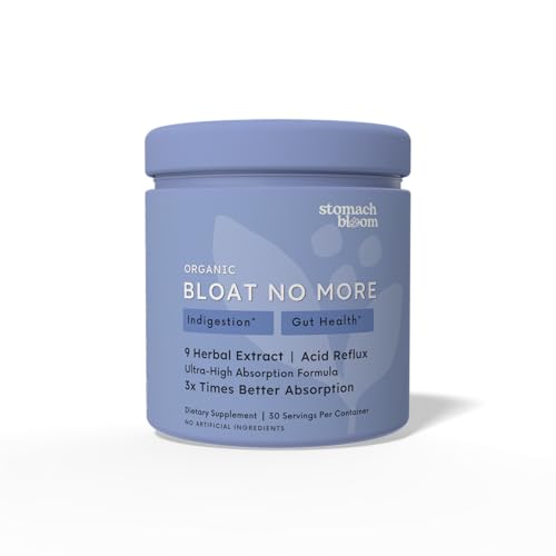 Stomach Bloom Bloat No More Safe Antacid Alternative for Occasional Acid Reflux with 9-Herb Blend | Long-Term Heartburn Relief & Indigestion Relief | Capsules (60 Count)