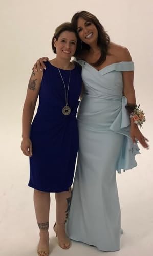 Raseal Satin Off Shoulder Mother of The Bride Dresses for Wedding Pleated Formal Dress RS2454