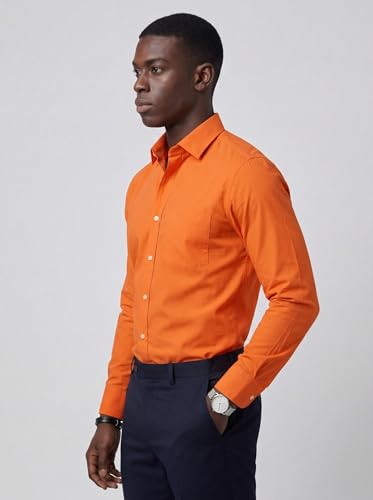 Image of INKAST Men's Cotton Blend Plain Formal Shirt | Full Sleeves Solid Shirts| Straight Regular Fit | Office and Regular Wear