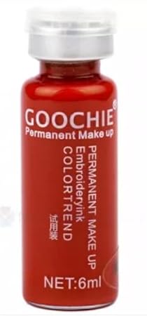 Goochie 6ML Pigment Sample Organic Microblading Tattoo Ink Pigment Permanent Makeup (Rouge Red) color pigment 6ml bottle for lips makeup