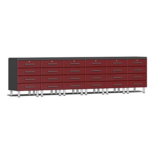 Ulti-MATE UG23082R 8-Piece Cabinet Kit with 2 Recessed Worktops in Ruby Red Metallic