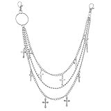 Layered Pants Chain keychain for Women Men Punk Wallet Chains Hiphop Jeans Keychain Halloween Jewelry (A-pants chain)