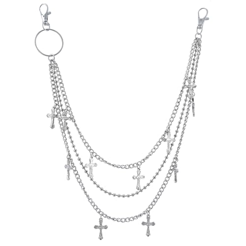 Layered Pants Chain keychain for Women Men Punk Wallet Chains Hiphop Jeans Keychain Halloween Jewelry (A-pants chain)
