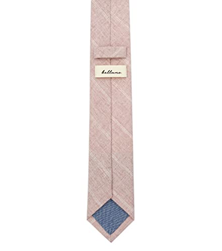 Image of BELLUNO Men's 2.5 inch Skinny Solid Cotton Linen Ties