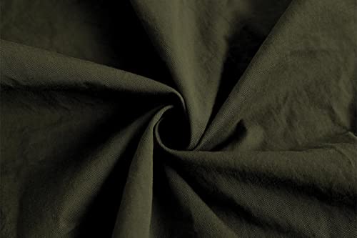 Mens Lightweight Safari Jacket Button Down Cotton Outdoor Military Zip Up Cargo Long Sleeve Outwear Army Green #TOP6