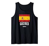 Cáceres España | Souvenir Linda Ciudad - Bandera Española - Camiseta sin Mangas