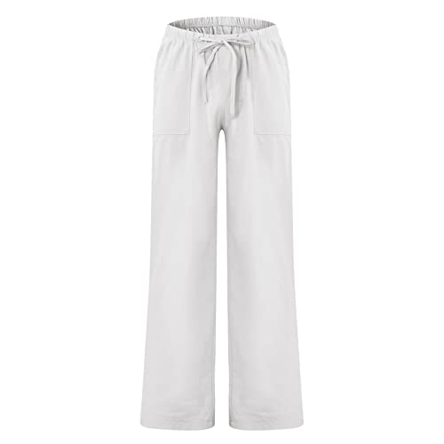 Cotton Linen Pants Men Lightweight Big and Tall Elastic Waist Pants 2025 Summer Beach Travel Trousers with Pockets2