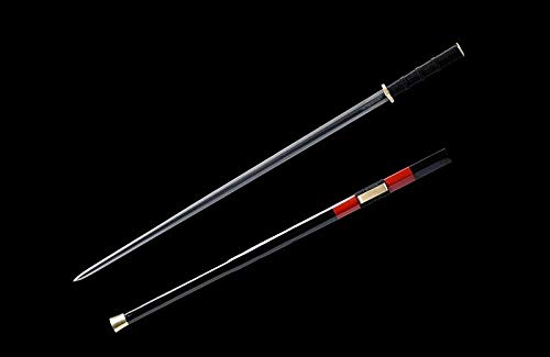 GLW Sword Composite Folded Pattern Steel six Sides Han Sword Sharp Copper Fittings #0023